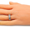 Oro Laminado Multi Stone Ring, Gold Filled Style with Amethyst Cubic Zirconia, Polished, Golden Finish for wholesale, additional product view 2