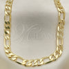 Oro Laminado Basic Necklace, Gold Filled Style Figaro Design, Polished, Golden Finish, 03.213.0095.28 (09 MM Thickness, 28 Inches Length)