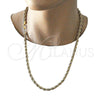 Oro Laminado Basic Necklace, Gold Filled Style Rope Design, Polished, Golden Finish, 04.213.0206.26 (06 MM Thickness, 26 Inches Length)