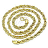 Oro Laminado Basic Necklace, Gold Filled Style Rope Design, Polished, Golden Finish, 04.213.0206.26 (06 MM Thickness, 26 Inches Length)