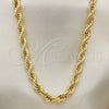 Oro Laminado Basic Necklace, Gold Filled Style Rope Design, Polished, Golden Finish, 04.213.0206.26 (06 MM Thickness, 26 Inches Length)