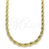 Oro Laminado Basic Necklace, Gold Filled Style Rope Design, Polished, Golden Finish, 04.213.0206.26 (06 MM Thickness, 26 Inches Length)