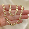 Oro Laminado Basic Necklace, Gold Filled Style Figaro Design, Polished, Golden Finish, 04.213.0252.24 (06 MM Thickness, 24 Inches Length)