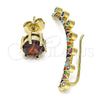 Oro Laminado Earcuff, Gold Filled Style with Multicolor Cubic Zirconia, Polished, Golden Finish, 02.210.0626