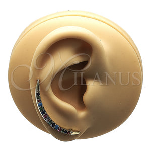 Gold Filled Ring — Earcuff Moon and Sun Design with Multicolor Cubic — main product view — SKU 145324 | Oro Laminado anillo — Earcuff Moon and Sun diseño with Multicolor Cubic — SKU 145324