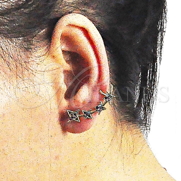 Gold Filled Ring — Earcuff with Multicolor Micro Pave Polished 02. — alternate product view — SKU 145327 | Oro Laminado anillo — Earcuff with Multicolor Micro Pave pulido 02. — SKU 145327