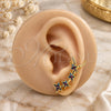 Oro Laminado Earcuff, Gold Filled Style with Multicolor Micro Pave, Polished, Golden Finish, 02.210.0631