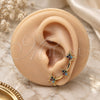 Oro Laminado Earcuff, Gold Filled Style with Multicolor Micro Pave, Polished, Golden Finish, 02.210.0632