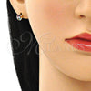 Oro Laminado Stud Earring, Gold Filled Style with Multicolor Cubic Zirconia, Polished, Golden Finish, 02.210.0633