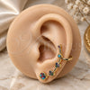 Oro Laminado Stud Earring, Gold Filled Style with Multicolor Cubic Zirconia, Polished, Golden Finish, 02.210.0633