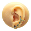Oro Laminado Stud Earring, Gold Filled Style with Multicolor Cubic Zirconia, Polished, Golden Finish, 02.210.0633