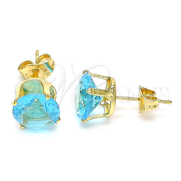 Gold Filled Ring — Stud Earring with Blue Topaz Cubic Zirconia Polished — main product view — SKU 145332 | Oro Laminado anillo — Stud Earring with Blue Topaz Cubic Zirconia pulido — SKU 145332