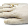 Oro Laminado Mens Ring, Gold Filled Style with White Cubic Zirconia, Polished, Golden Finish, 01.283.0028.11 (Size 11)