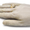 Oro Laminado Mens Ring, Gold Filled Style with White Cubic Zirconia, Polished, Golden Finish, 01.283.0029.12 (Size 12)