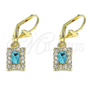 Gold Filled Ring — Dangle Earring with Blue Topaz and White Crystal — main product view — SKU 145363 | Oro Laminado anillo — Dangle Earring with Blue Topaz and cristal blanco — SKU 145363