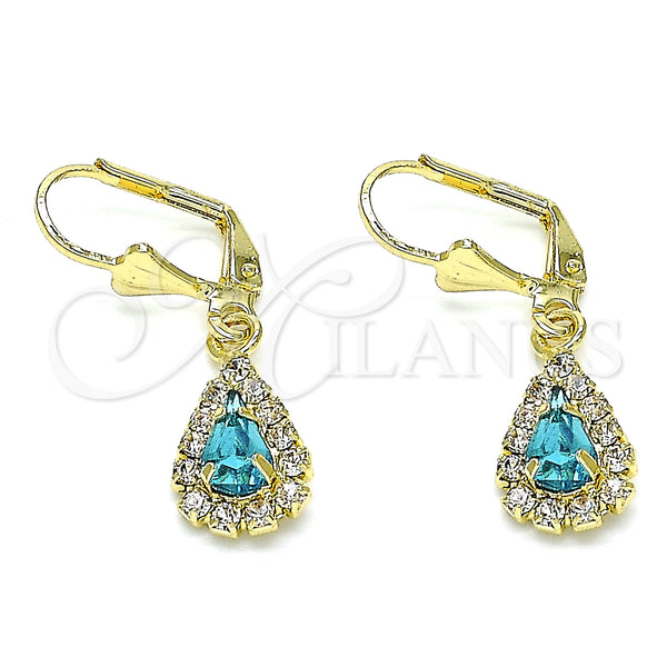 Gold Filled Ring — Dangle Earring Teardrop Design with Blue Topaz and — main product view — SKU 145365 | Oro Laminado anillo — Dangle Earring Teardrop diseño with Blue Topaz and — SKU 145365