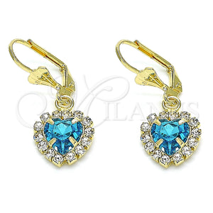 Gold Filled Ring — Dangle Earring Heart Design with Blue Topaz and — main product view — SKU 145368 | Oro Laminado anillo — Dangle Earring corazón diseño with Blue Topaz and — SKU 145368