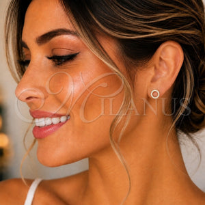 Gold Filled Ring — Stud Earring with White Micro Pave Polished 02. — main product view — SKU 145372 | Oro Laminado anillo — Stud Earring with blanco Micro Pave pulido 02. — SKU 145372