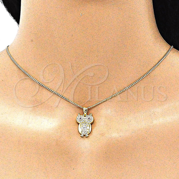 Gold Filled Ring — Earring and Pendant Adult Set Owl Design with — alternate product view — SKU 145384 | Oro Laminado anillo — Earring and Pendant Adult Set Owl diseño with — SKU 145384