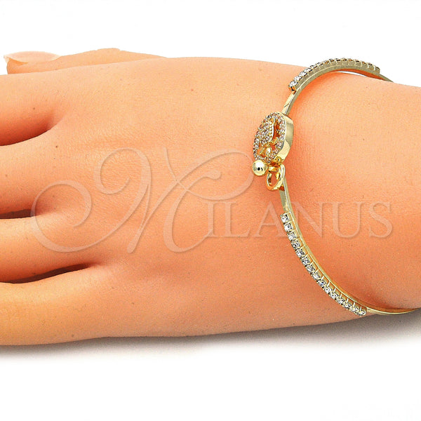 Gold Filled Jewelry — Individual Bangle Turtle Design with White Micro Pave — alternate product view — SKU 145423 | Oro Laminado joyería — Individual Bangle Turtle diseño with blanco Micro Pave — SKU 145423