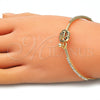 Oro Laminado Individual Bangle, Gold Filled Style Turtle Design, with Multicolor Micro Pave and White Crystal, Polished, Golden Finish, 07.193.0032.1.04 (02 MM Thickness, Size 4 (2.25 Diameter))