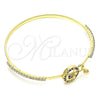 Oro Laminado Individual Bangle, Gold Filled Style Turtle Design, with Multicolor Micro Pave and White Crystal, Polished, Golden Finish, 07.193.0032.1.04 (02 MM Thickness, Size 4 (2.25 Diameter))