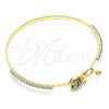 Oro Laminado Individual Bangle, Gold Filled Style Pineapple Design, with Multicolor Micro Pave and White Crystal, Polished, Golden Finish, 07.193.0034.1.04 (02 MM Thickness, Size 4 (2.25 Diameter))