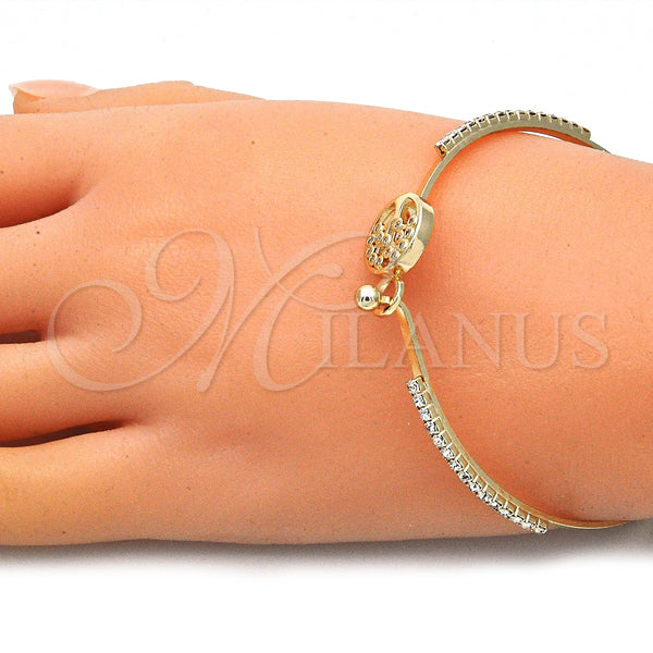 Gold Filled Jewelry — Individual Bangle Tree Design with White Micro Pave — alternate product view — SKU 145429 | Oro Laminado joyería — Individual Bangle Tree diseño with blanco Micro Pave — SKU 145429