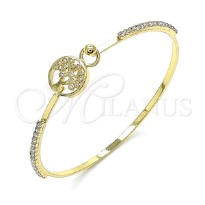 Gold Filled Jewelry — Individual Bangle Tree Design with White Micro Pave — main product view — SKU 145429 | Oro Laminado joyería — Individual Bangle Tree diseño with blanco Micro Pave — SKU 145429