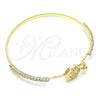 Oro Laminado Individual Bangle, Gold Filled Style Tree Design, with Multicolor Micro Pave and White Crystal, Polished, Golden Finish, 07.193.0035.1.04 (02 MM Thickness, Size 4 (2.25 Diameter))