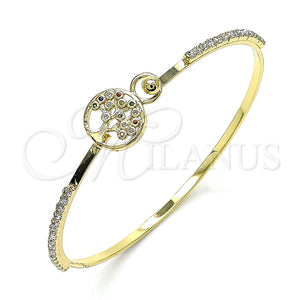 Gold Filled Jewelry — Individual Bangle Tree Design with Multicolor Micro Pave — main product view — SKU 145430 | Oro Laminado joyería — Individual Bangle Tree diseño with Multicolor Micro Pave — SKU 145430