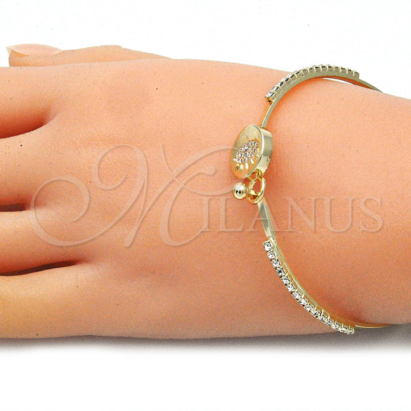 Gold Filled Jewelry — Individual Bangle Evil Eye Design with White Micro — alternate product view — SKU 145433 | Oro Laminado joyería — Individual Bangle Evil Eye diseño with blanco Micro — SKU 145433