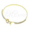Oro Laminado Individual Bangle, Gold Filled Style Dolphin Design, with White Cubic Zirconia and Black Micro Pave, Polished, Golden Finish, 07.193.0039.04 (02 MM Thickness, Size 4 (2.25 Diameter))