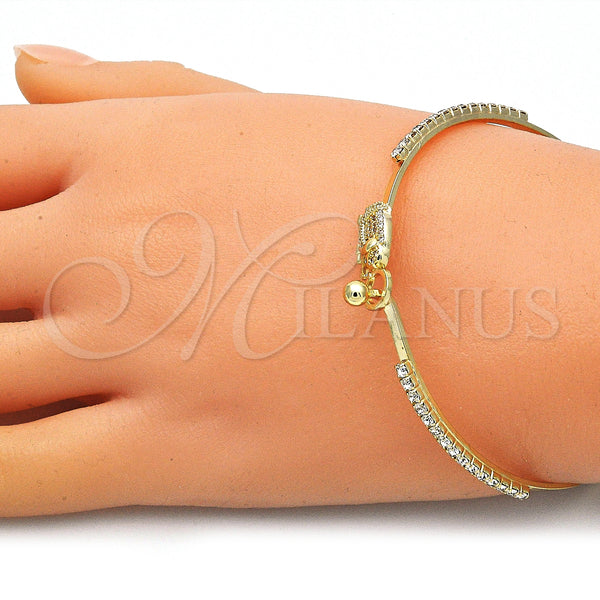 Gold Filled Jewelry — Individual Bangle Elephant Design with White and Black — alternate product view — SKU 145437 | Oro Laminado joyería — Individual Bangle Elephant diseño with blanco and negro — SKU 145437