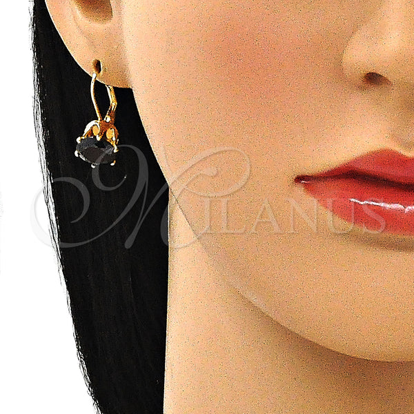 Gold Filled Ring — Leverback Earring with Black Cubic Zirconia Polished 5. — alternate product view — SKU 145440 | Oro Laminado anillo — Leverback Earring with negro Cubic Zirconia pulido 5. — SKU 145440