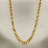 Oro Laminado Basic Necklace, Gold Filled Style Miami Cuban Design, Polished, Golden Finish, 04.63.1360.16 (100 Gauge, 04 MM Thickness, 16 Inches Length)