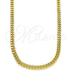 Oro Laminado Basic Necklace, Gold Filled Style Miami Cuban Design, Polished, Golden Finish, 04.63.1360.16 (100 Gauge, 04 MM Thickness, 16 Inches Length)