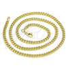Oro Laminado Basic Necklace, Gold Filled Style Miami Cuban Design, Polished, Golden Finish, 04.63.1360.18 (100 Gauge, Thickness, 18 Inches Length)