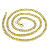 Oro Laminado Basic Necklace, Gold Filled Style Miami Cuban Design, Polished, Golden Finish, 04.63.1360.18 (100 Gauge, Thickness, 18 Inches Length)