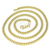 Oro Laminado Basic Necklace, Gold Filled Style Miami Cuban Design, Polished, Golden Finish, 04.63.1360.20 (100 Gauge, Thickness, 20 Inches Length)