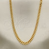 Oro Laminado Basic Necklace, Gold Filled Style Miami Cuban Design, Polished, Golden Finish, 04.63.1360.20 (100 Gauge, Thickness, 20 Inches Length)