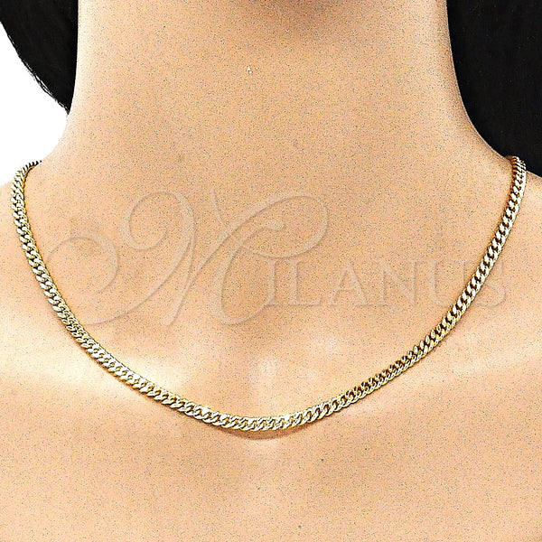 Gold Filled Necklace — Basic Necklace Miami Cuban Design Polished 04.63. Gauge — alternate product view — SKU 145446 | Oro Laminado collar — básico Necklace Miami Cuban diseño pulido 04.63. Gauge — SKU 145446