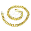 Oro Laminado Basic Bracelet, Gold Filled Style Miami Cuban Design, Polished, Golden Finish, 04.63.1397.07 (120 Gauge, Thickness, 8 Inches Length)