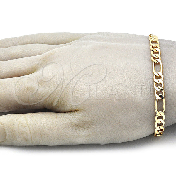 Gold Filled Bracelet — Basic Bracelet Figaro Design Polished 04.63. Gauge 07 — alternate product view — SKU 145448 | Oro Laminado brazalete — básico Bracelet Figaro diseño pulido 04.63. Gauge 07 — SKU 145448