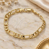 Oro Laminado Basic Bracelet, Gold Filled Style Figaro Design, Polished, Golden Finish, 04.63.1412.07 (160 Gauge, 07 MM Thickness, 7 Inches Length)