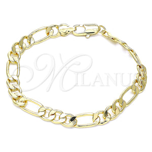 Gold Filled Bracelet — Basic Bracelet Figaro Design Polished 04.63. Gauge 07 — main product view — SKU 145448 | Oro Laminado brazalete — básico Bracelet Figaro diseño pulido 04.63. Gauge 07 — SKU 145448