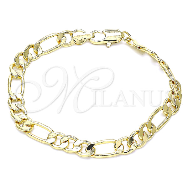Gold Filled Bracelet — Basic Bracelet Figaro Design Polished 04.63. Gauge 07 — main product view — SKU 145448 | Oro Laminado brazalete — básico Bracelet Figaro diseño pulido 04.63. Gauge 07 — SKU 145448