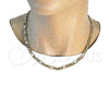 Oro Laminado Basic Necklace, Gold Filled Style Figaro Design, Polished, Golden Finish, 04.63.1412.20 (160 Gauge, 07 MM Thickness, 20 Inches Length)