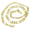 Oro Laminado Basic Necklace, Gold Filled Style Figaro Design, Polished, Golden Finish, 04.63.1412.20 (160 Gauge, 07 MM Thickness, 20 Inches Length)