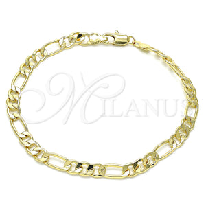 Gold Filled Anklet — Basic Anklet Figaro Design Polished 04.63. Gauge 07 — main product view — SKU 145450 | Oro Laminado tobillera — básico Anklet Figaro diseño pulido 04.63. Gauge 07 — SKU 145450